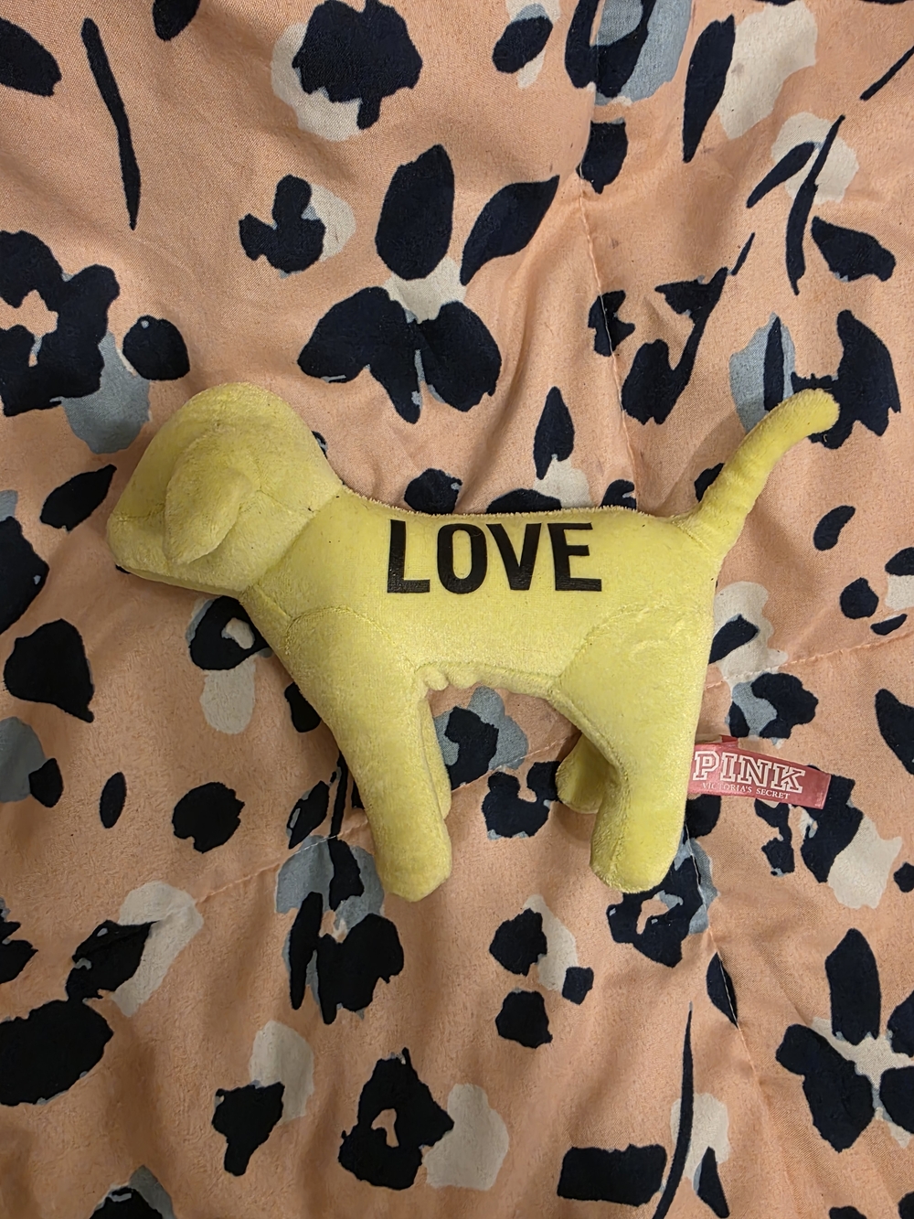 PINK Victoria's Secret Pink Tag on Yellow Plush